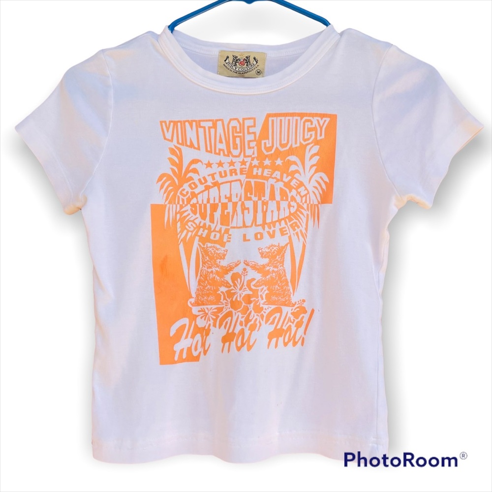 Vintage Juicy Couture Short Sleeve Cropped Juicy Tshirt Superstar Shoe L…